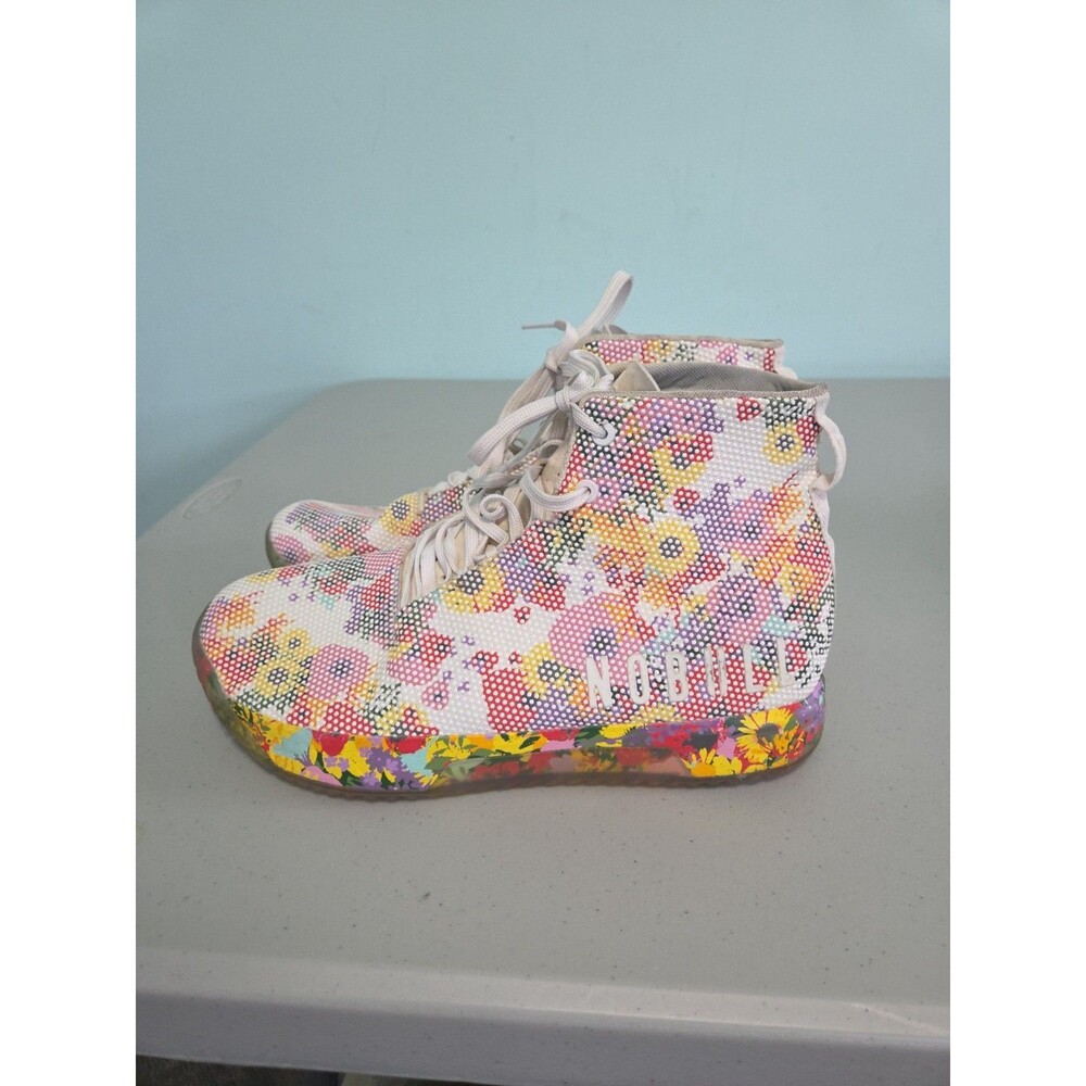Nobull SF Trainer+ High Mens Size 10.5 White Pink Yellow Athletic Shoes Sneakers